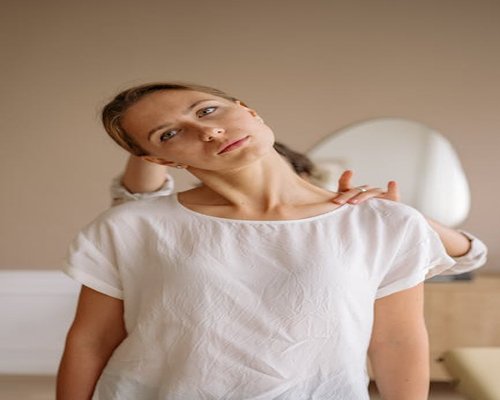 Gentle stretching of neck and shoulders